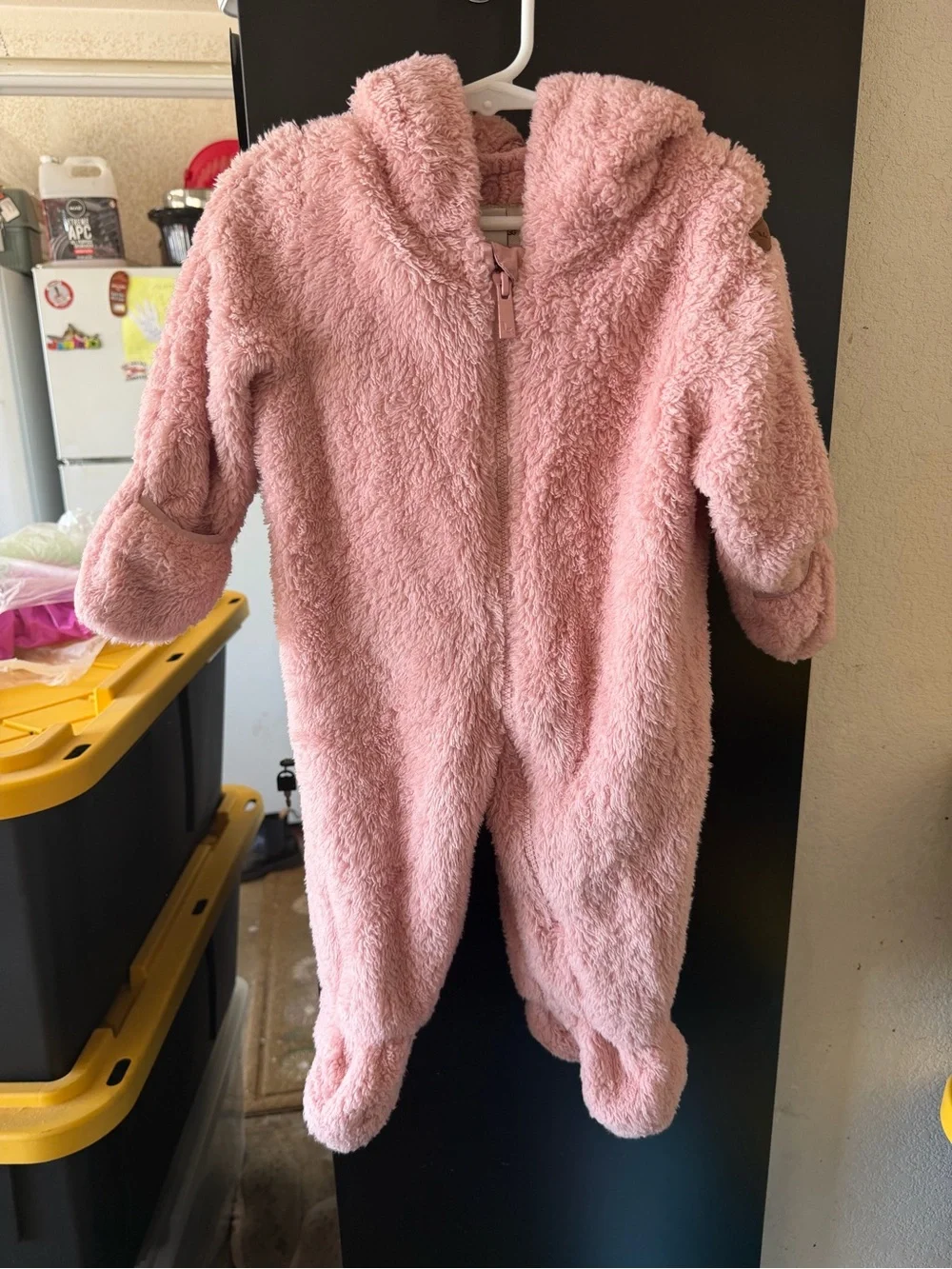 Koolaburra by UGG Plush Pink Zip-Up onesie Sherpa 9 months